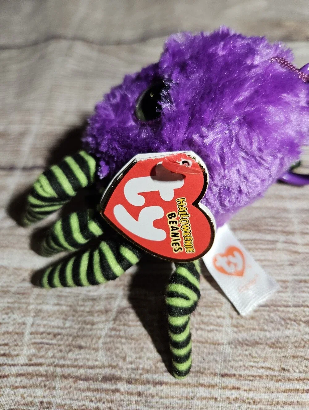 TY beanie baby halloween halloweenie beanies plush bag clip keychain crawler